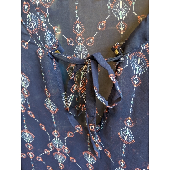 DONATING 1/20/25 Charlotte Russe Sheer Navy Blouse - Picture 4 of 7